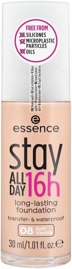 Essence Cosmetics Stay ALL DAY Foundation, 08 Soft Vanilla, 30 ml