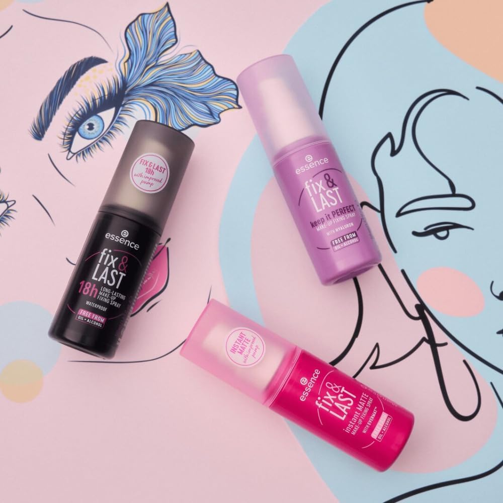 Essence Fix & Last Keep It Perfect Make-Up Fixing Spray, Fixing, Natural, Dewy, 50Ml