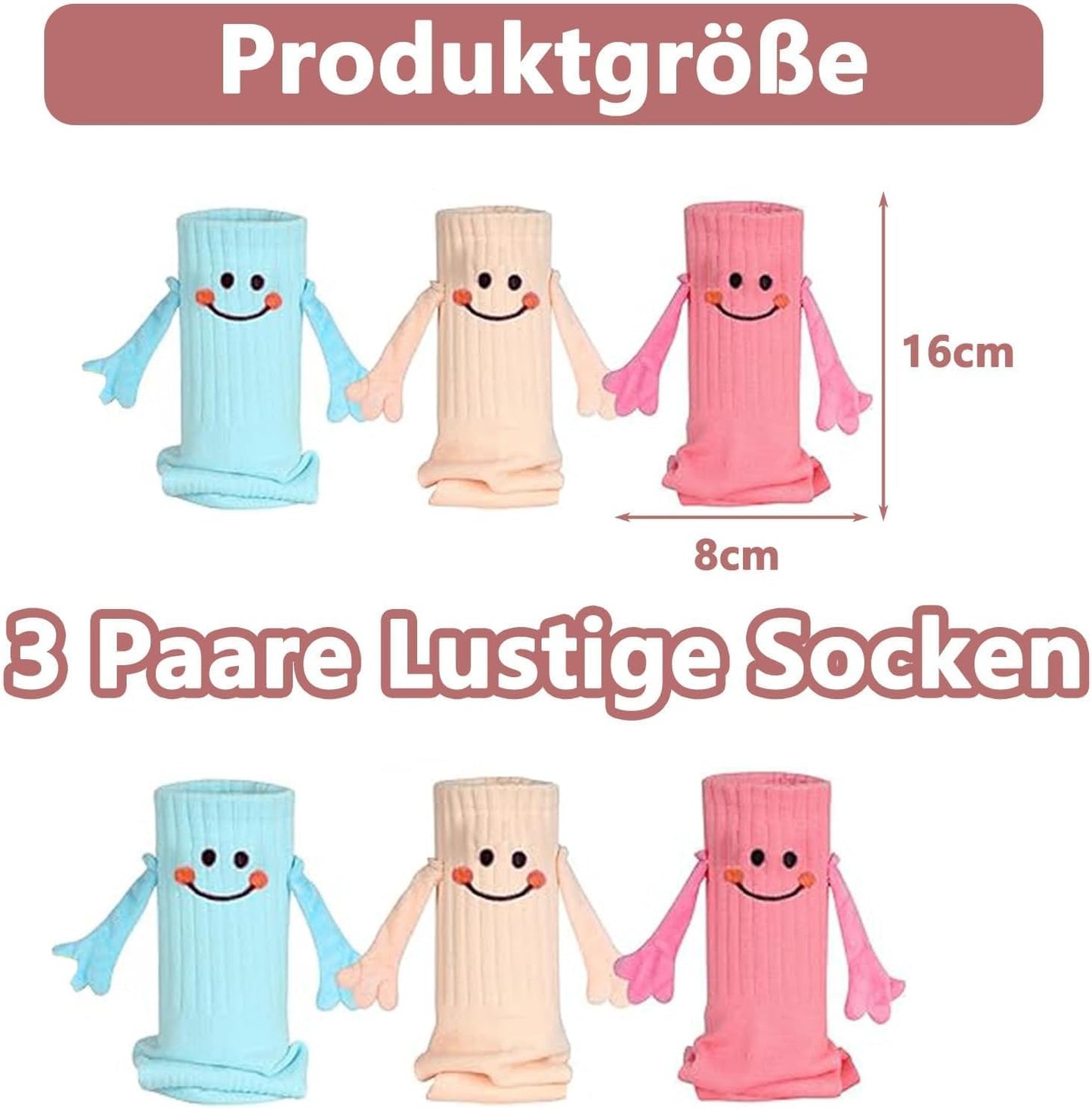 3 Pairs Funny Socks Magnetic