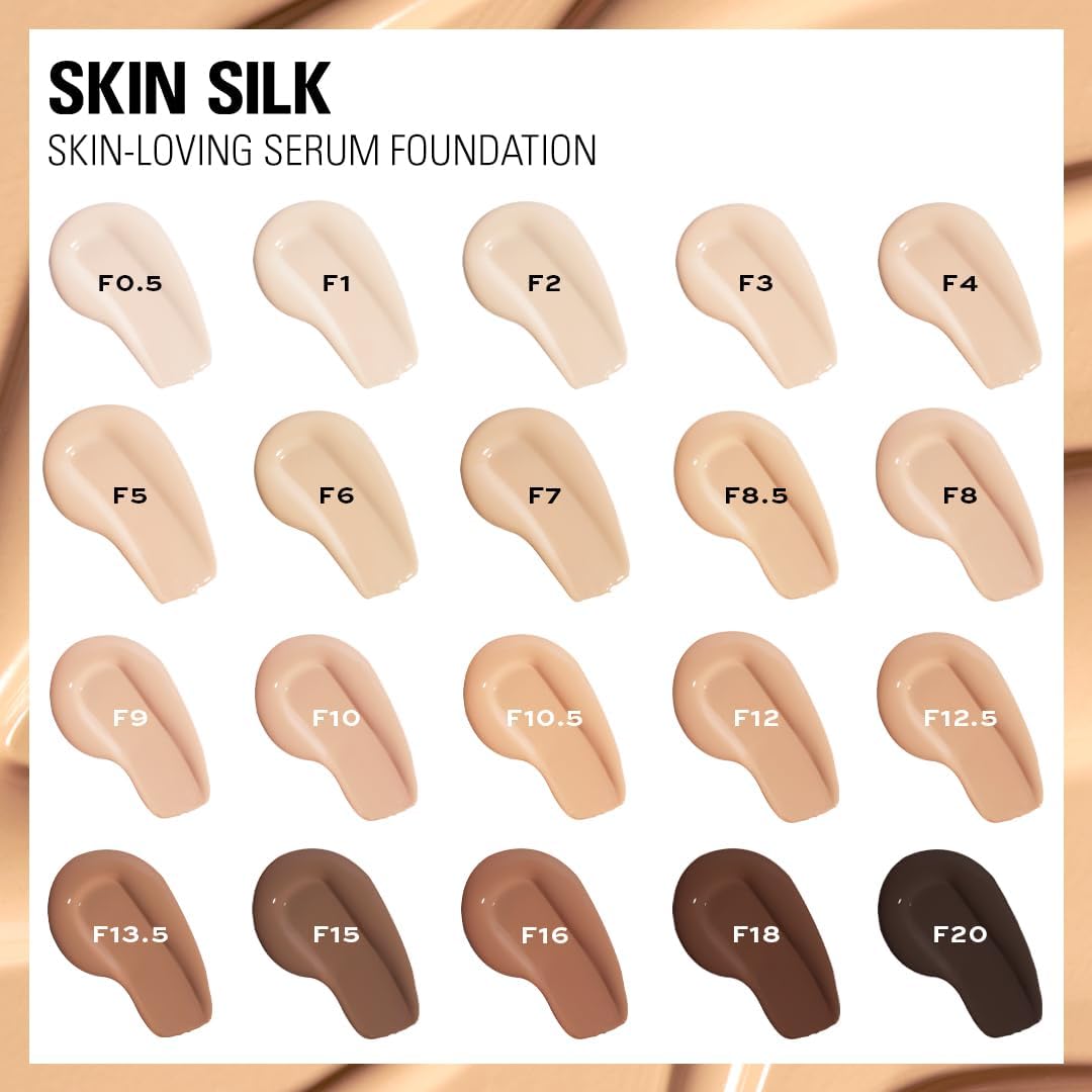 Makeup Revolution, Skin Silk Serum Foundation, lätt till medium täckning 23 ml