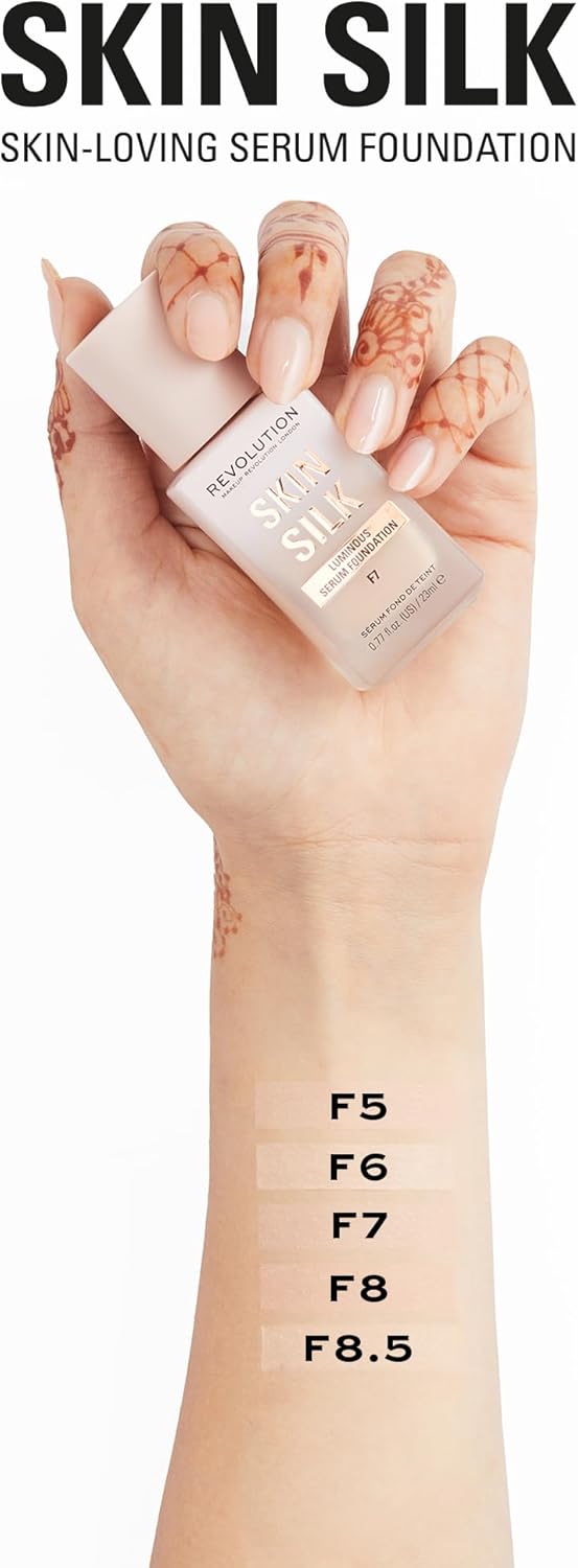 Makeup Revolution, Skin Silk Serum Foundation, lätt till medium täckning 23 ml