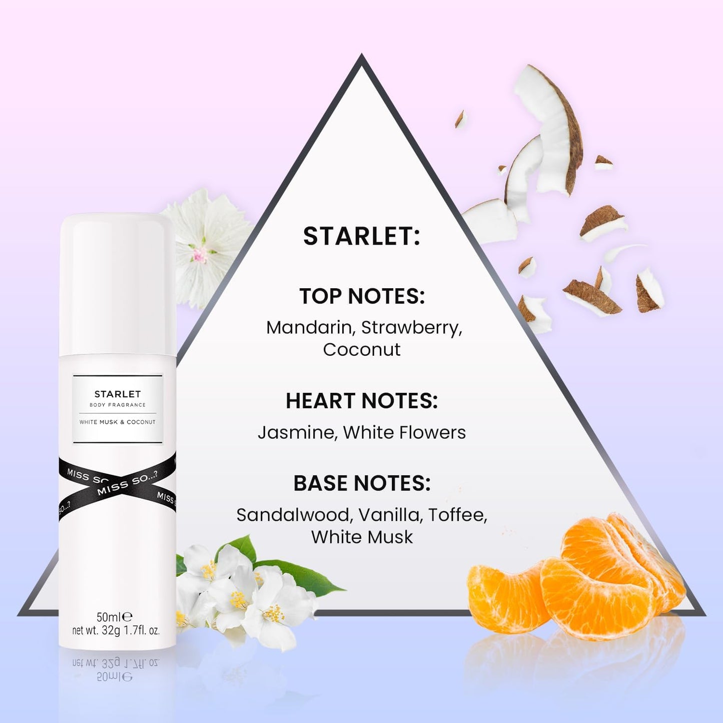 Mini Galore parfym för kvinnor, Fragrance Mist kroppsspray presentset 4 x 50 ml