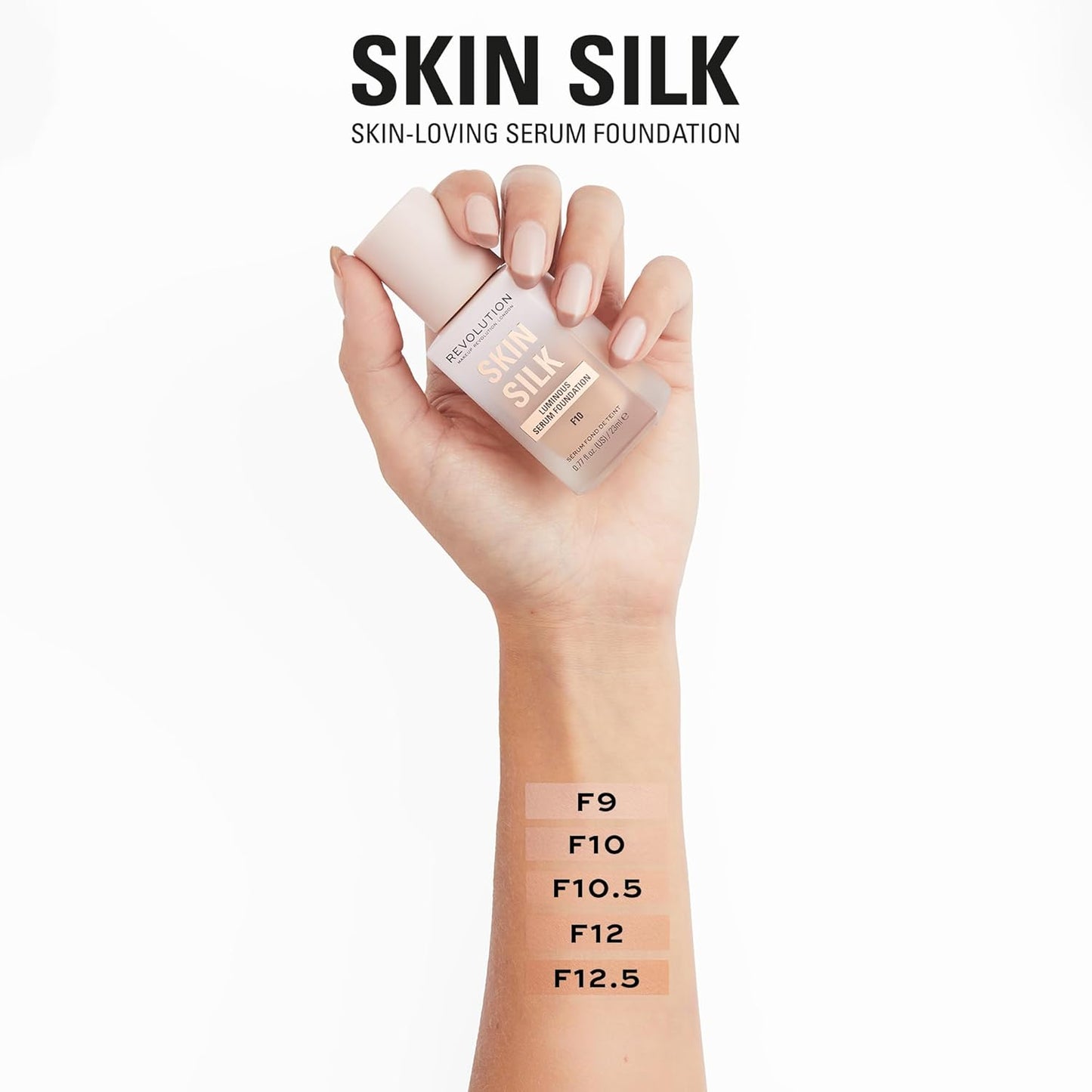 Makeup Revolution, Skin Silk Serum Foundation, lätt till medium täckning 23 ml