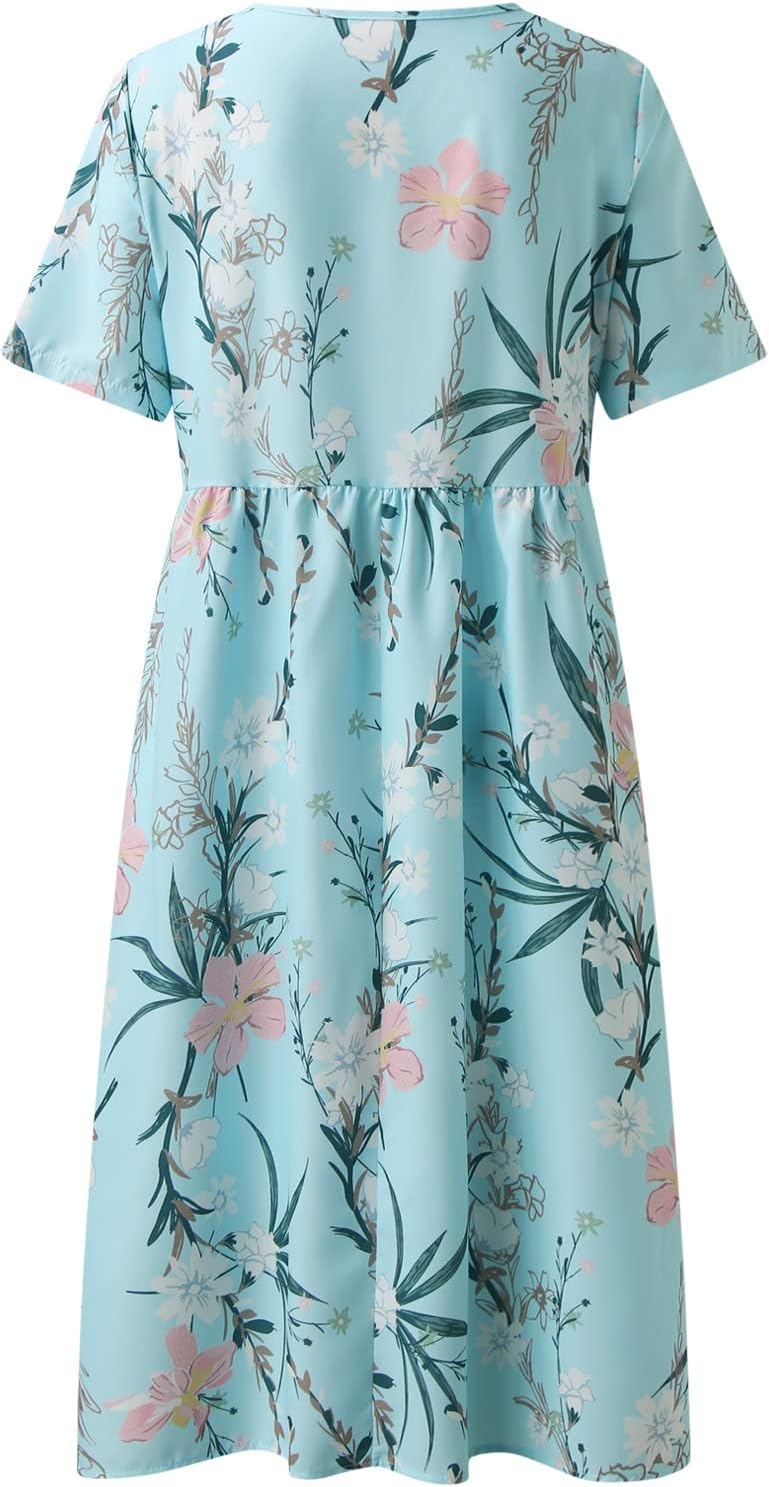 Sommarklänning med blommigt tryck, flertal mönster/färger längre lev.tid