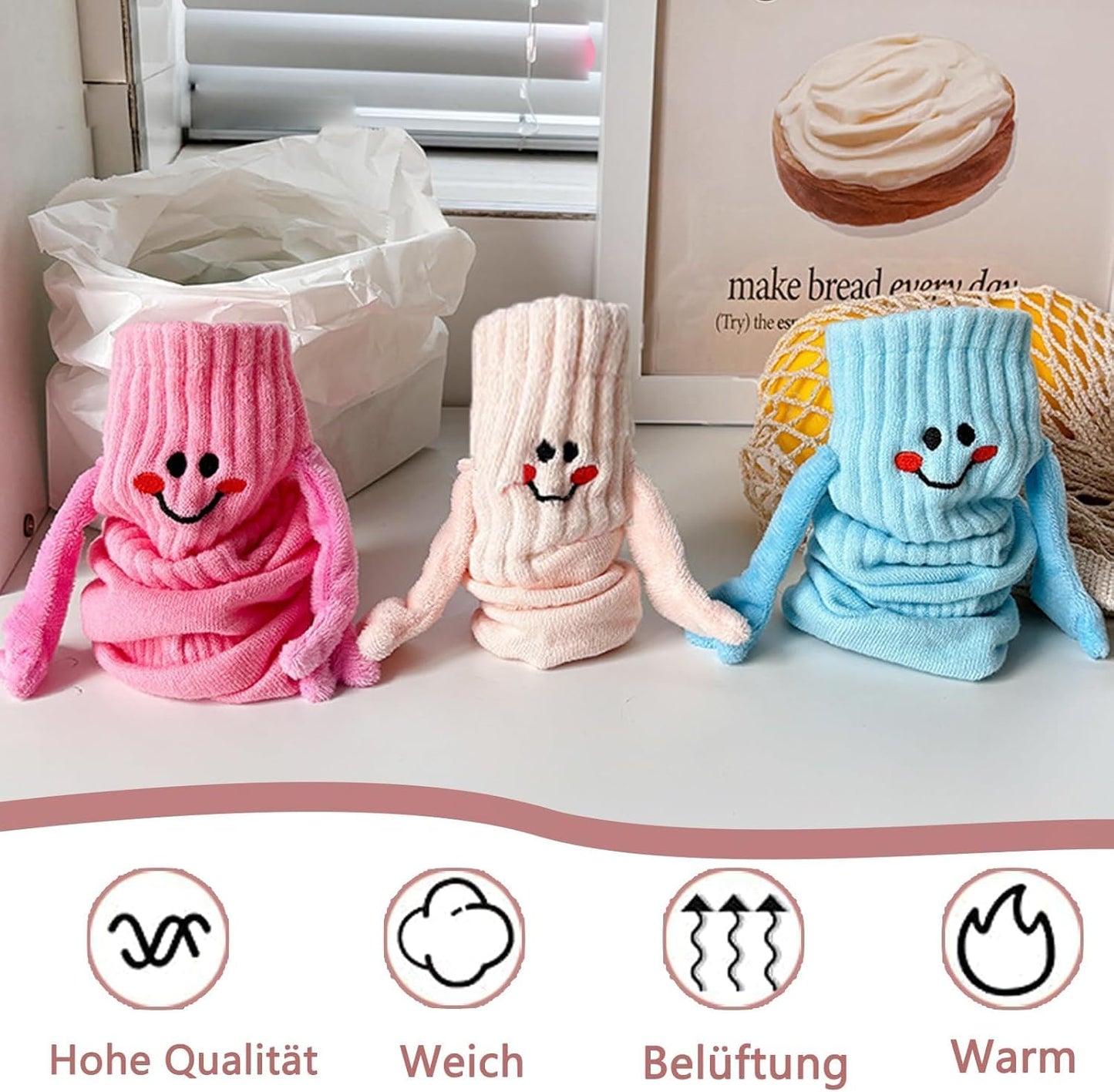 3 Pairs Funny Socks Magnetic