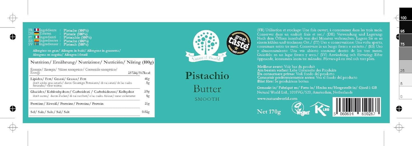 Nutural World - Krämig Pistaschsmör - Great Taste Award vinnare