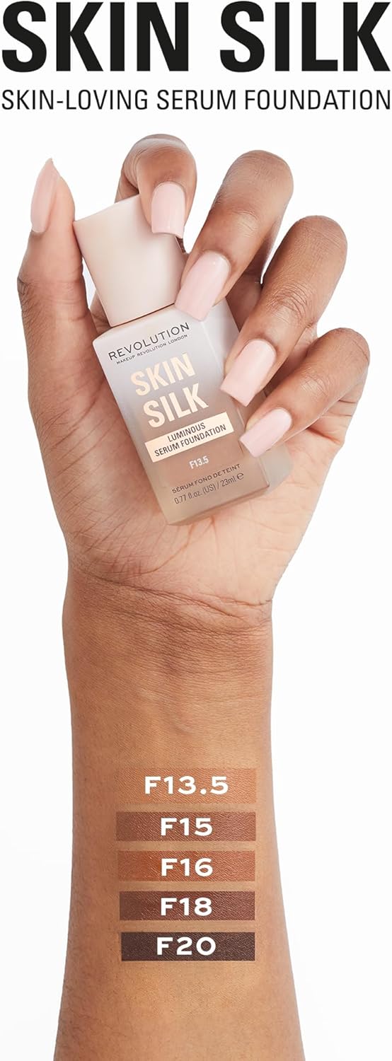 Makeup Revolution, Skin Silk Serum Foundation, lätt till medium täckning 23 ml