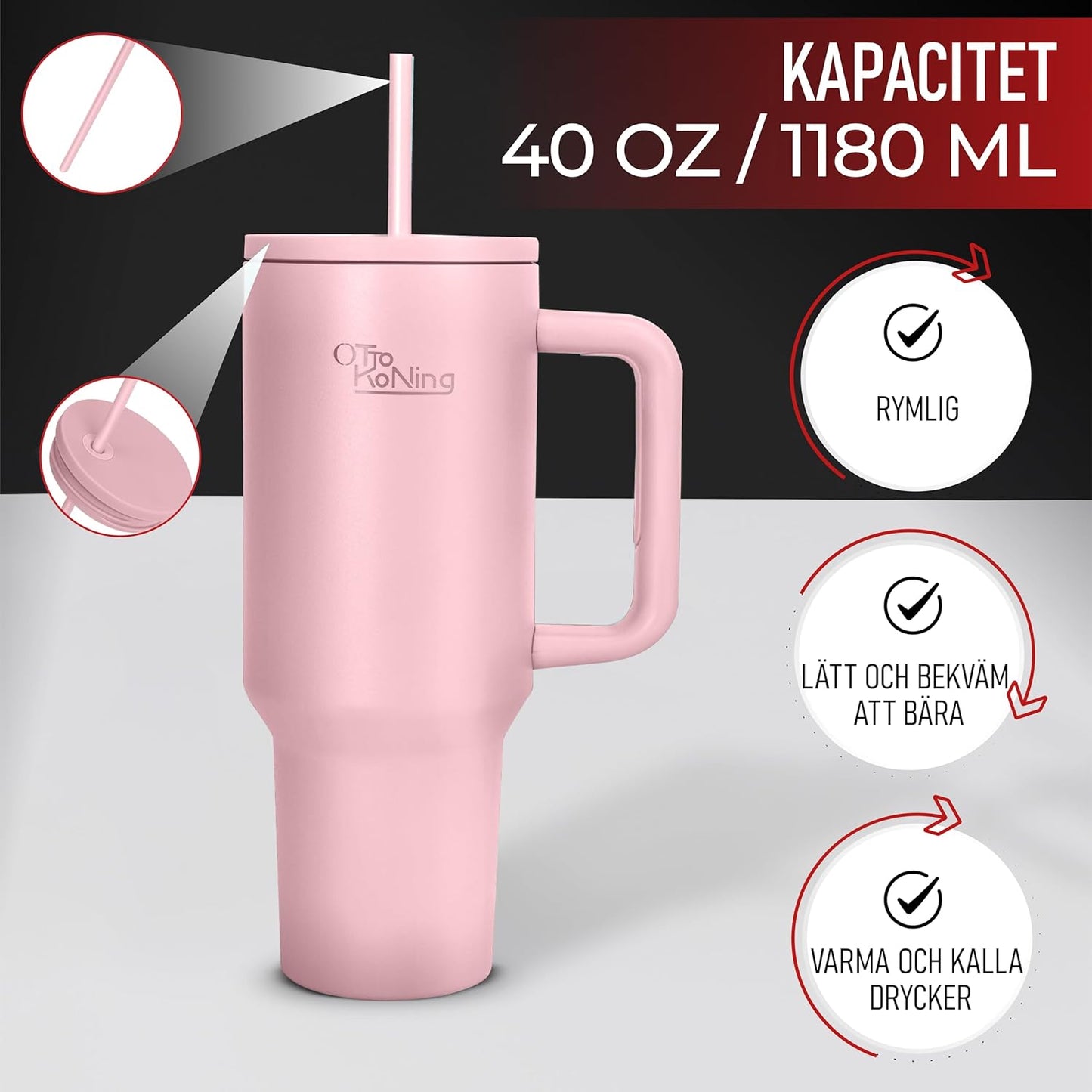 Isolerad Vattenflaskatermosmugg 1.2L Rostfritt Stål välj variant