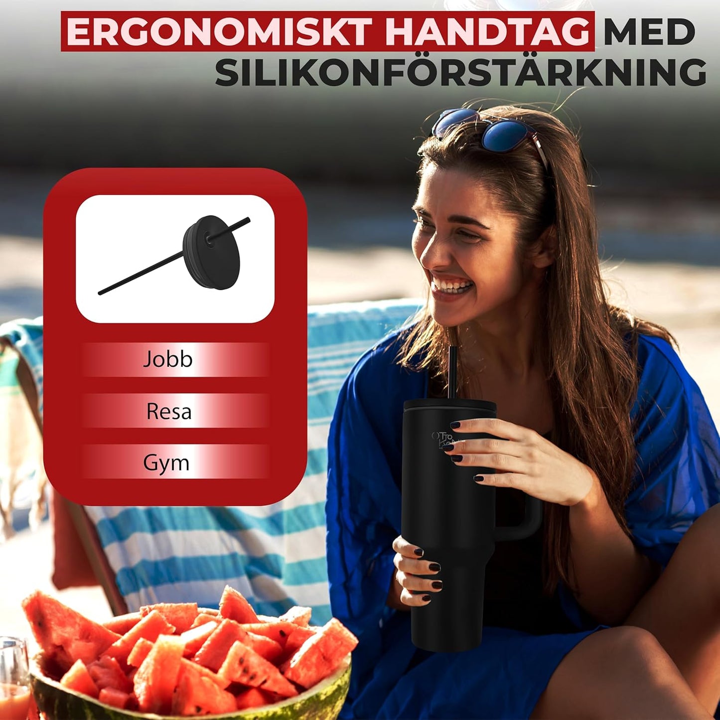 Isolerad Vattenflaskatermosmugg 1.2L Rostfritt Stål välj variant