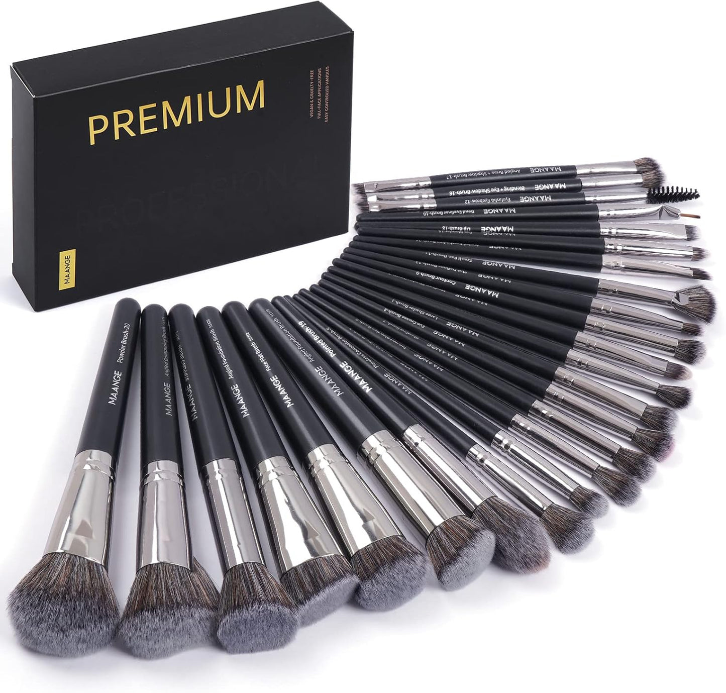 Penselset makeup professionell 25 st sminkborsar