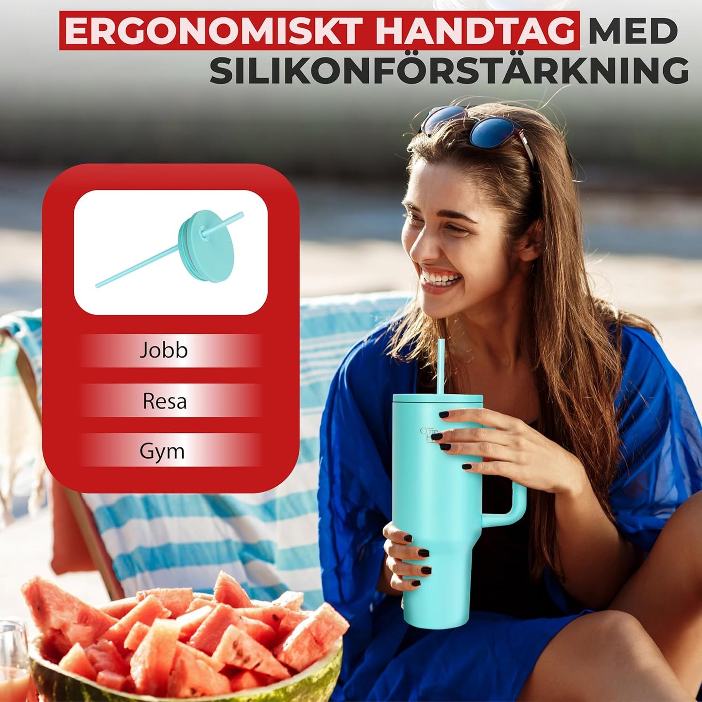 Isolerad Vattenflaskatermosmugg 1.2L Rostfritt Stål välj variant