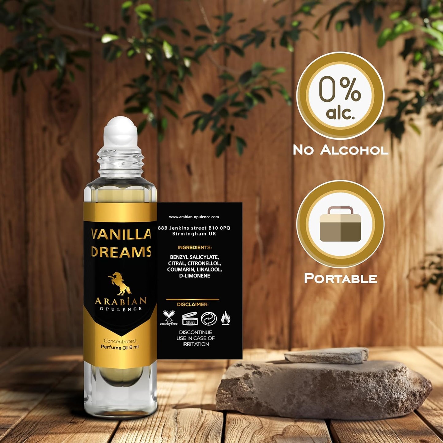 VANILLA DREAMS parfymolja, 6 ml roll-on-flaska. Arabisk Opulence. Söt/vanilj/pulver/balsamic/lakton