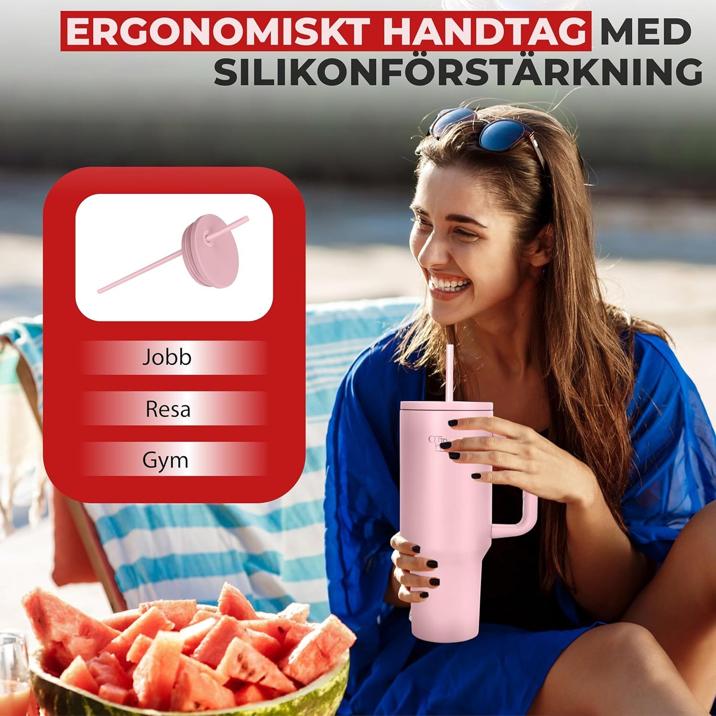 Isolerad Vattenflaskatermosmugg 1.2L Rostfritt Stål välj variant