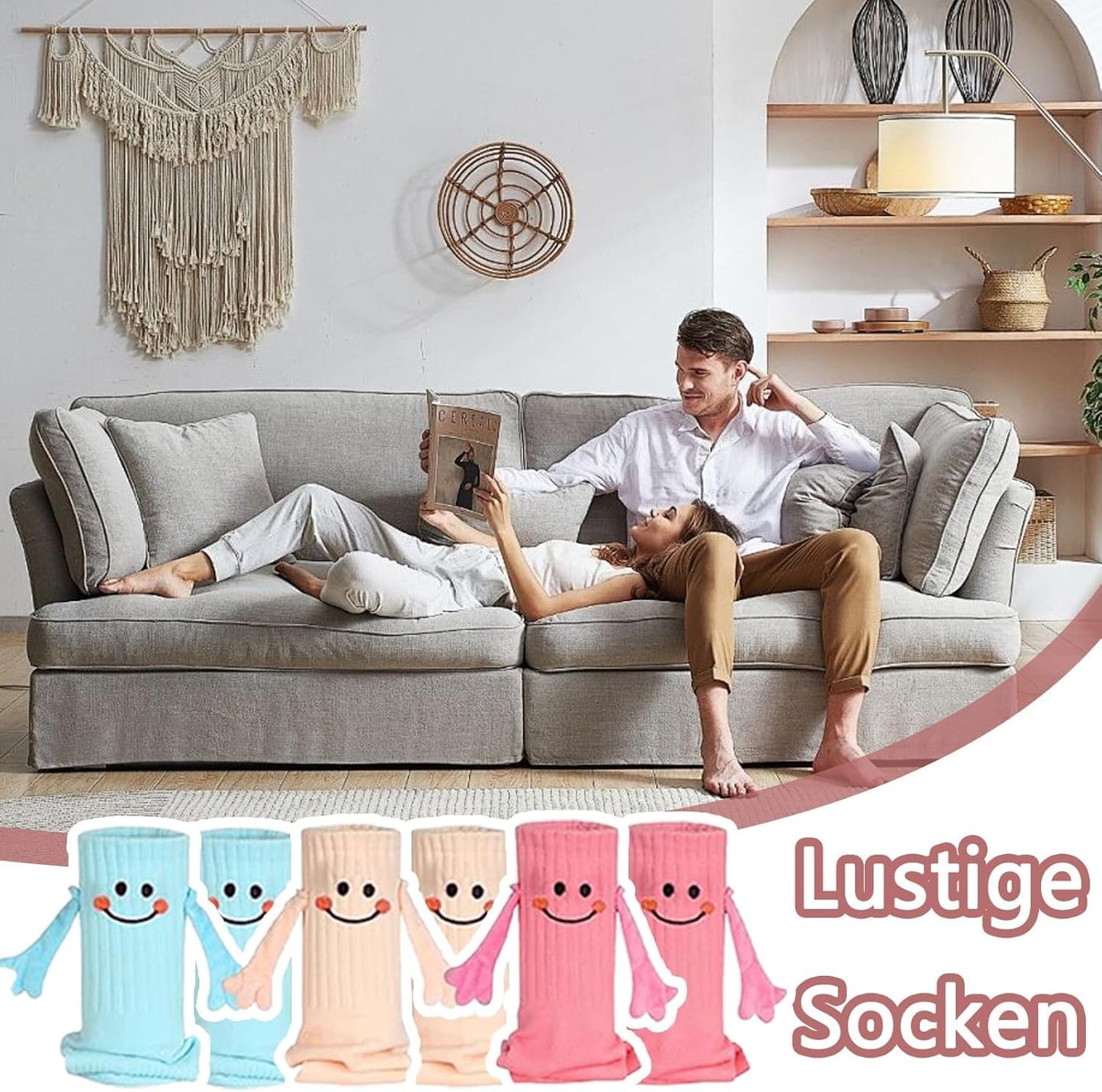 3 Pairs Funny Socks Magnetic
