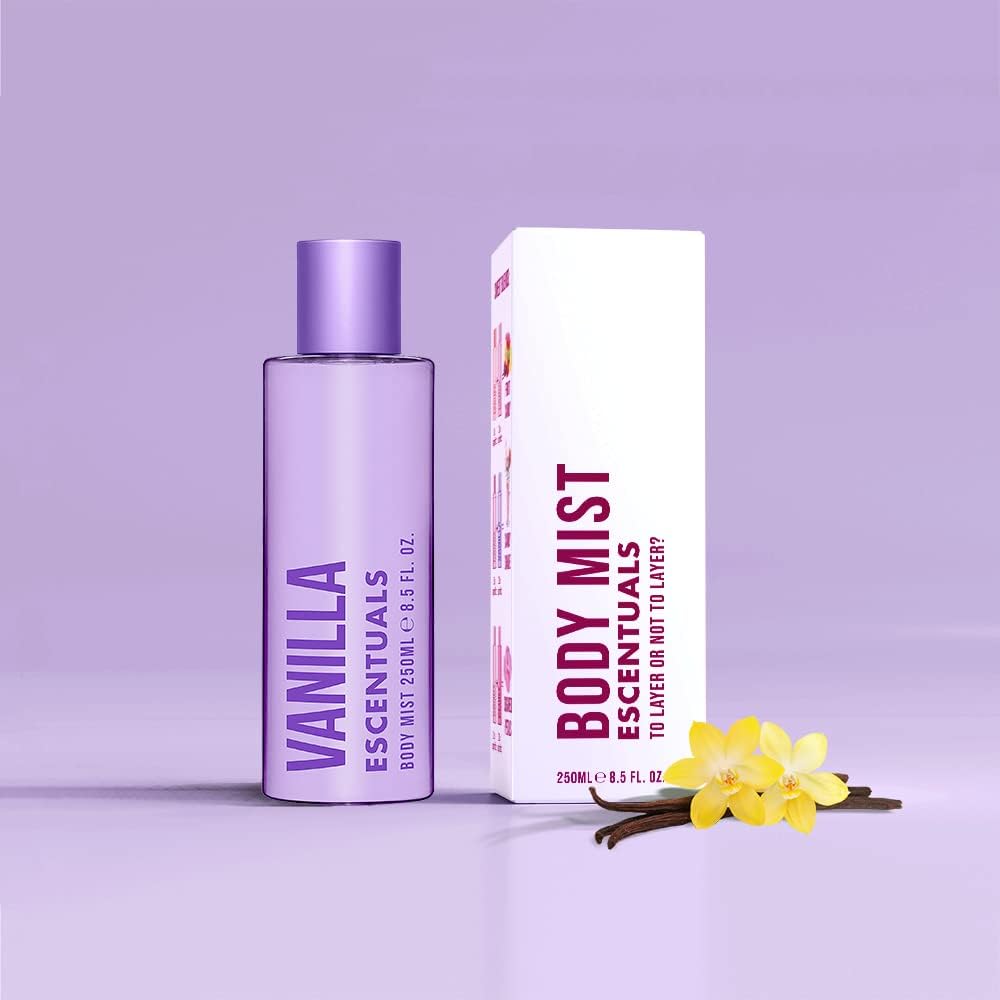 Escentuals Vanilla Body Mist Fragrance Spray för kvinnor, 250 ml