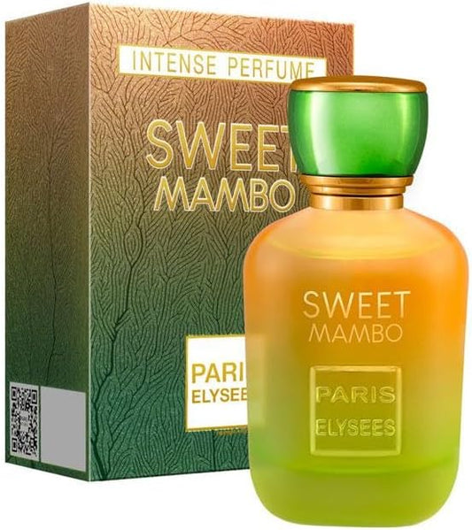 PARIS ELYSEES Sweet Mambo - Eau de Toilette - Perfume unisex - Oriental - Mango & Bergamot -Spray Bottle 100ml - Includes Refillable 5ml - Metal Travel Bottle