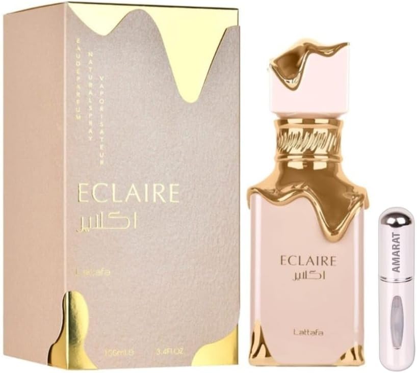 Eclaire parfym 100 ml, arabisk parfym för kvinnor, Eau da Parfum importerad från Dubai, inklusive påfyllningsbar 5 ml sprayflaska, blommig och söt doft (Eclaire)