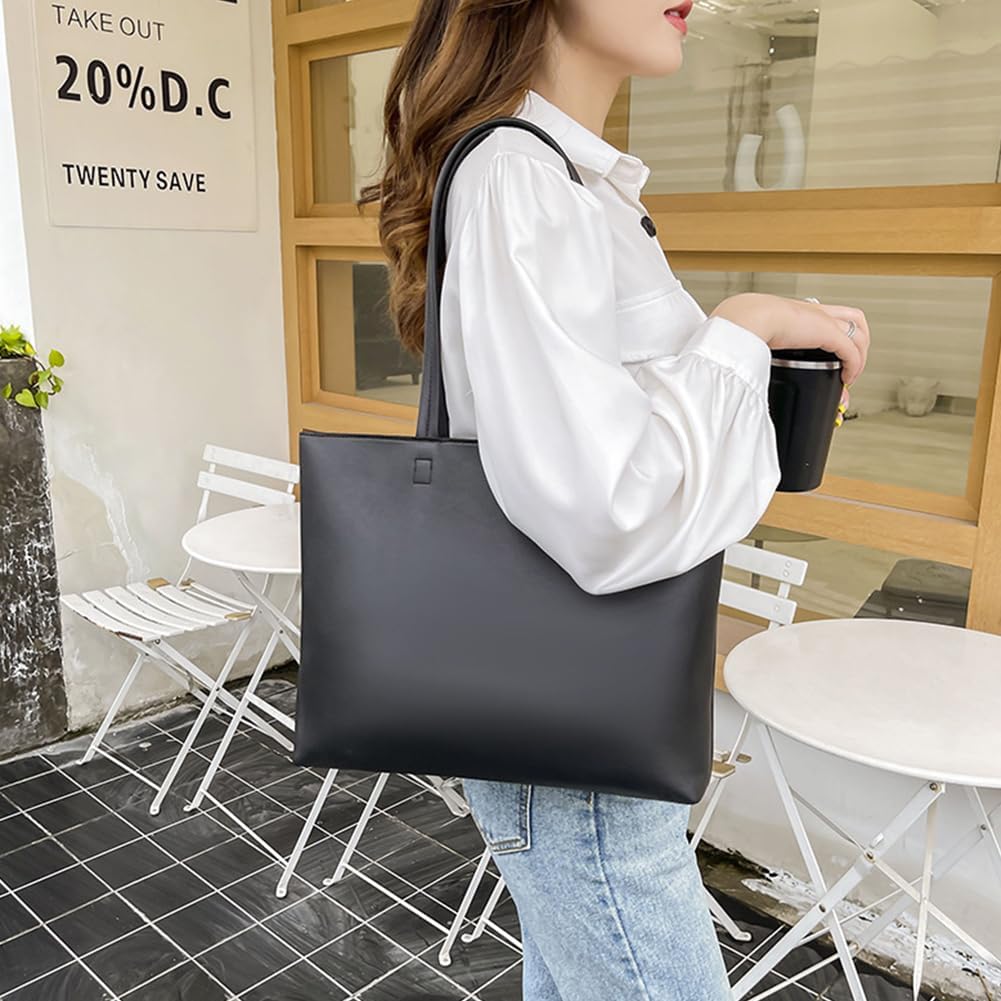 Handväska/laptop Soft PU Leather,  Black(38x30x10 5cm), L