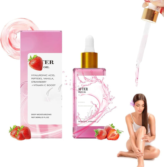 Strawberry Vanilj After Shave Oil för kvinnor för slät hud, Mjuk Serve After Shave Oil, Förhindra inåtväxta hårstrån och torrhet, Lugnande Razor Burn & Long (90ml)