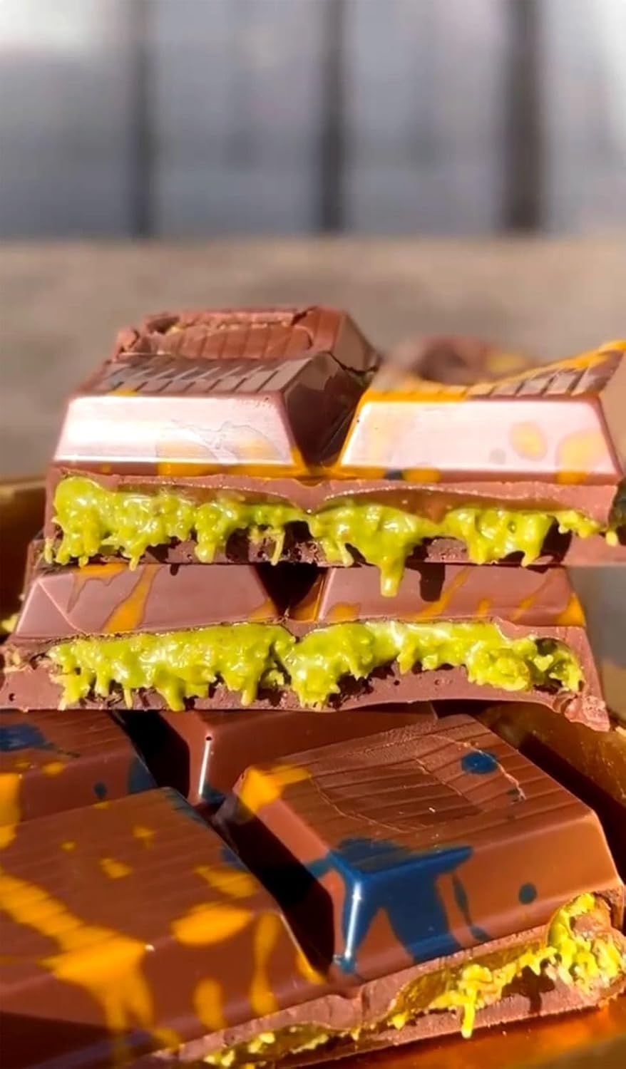 Dubai Chocolate  med massor av Kadayif,Viral Dubai Pistachio,Chokladkaka 200 Gr - 0,44 Lb