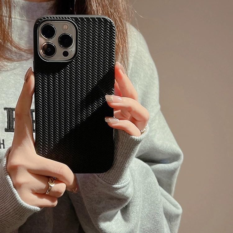 [2-Pack] Case for iPhone  Pro with Weave Texture välj variant