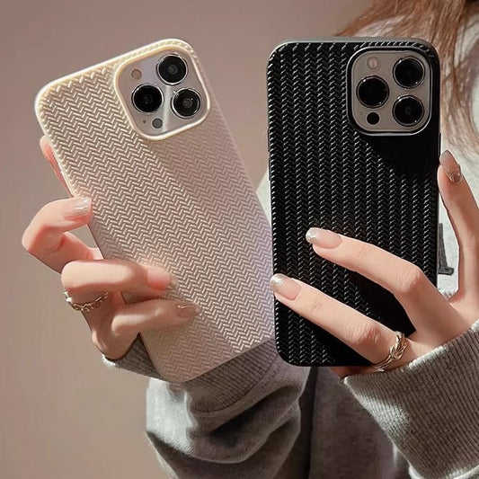 [2-Pack] Case for iPhone  Pro with Weave Texture välj variant