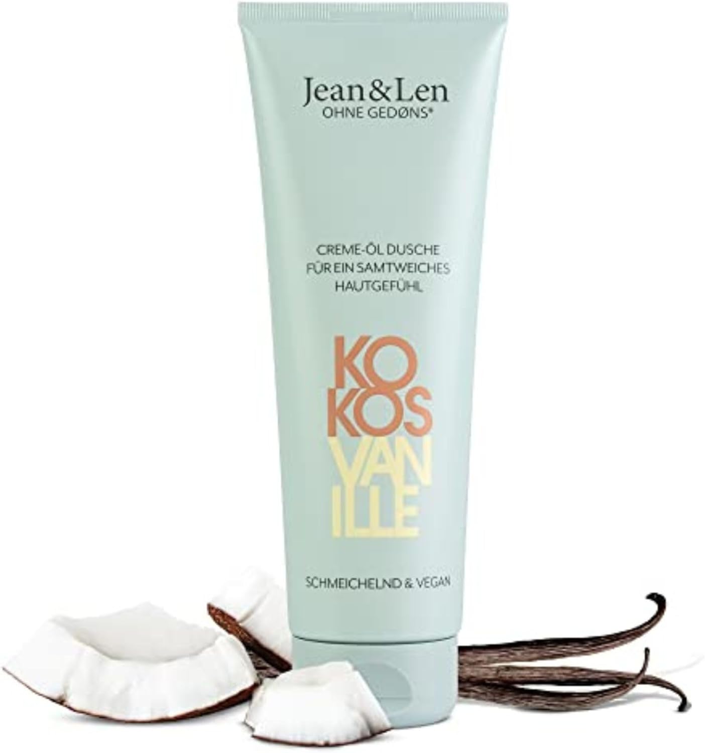 Jean & Len Dusch-Cremeolja, Kokos Och Vanilj, För Torr Hud,Vegansk Duschgel, 250 Ml