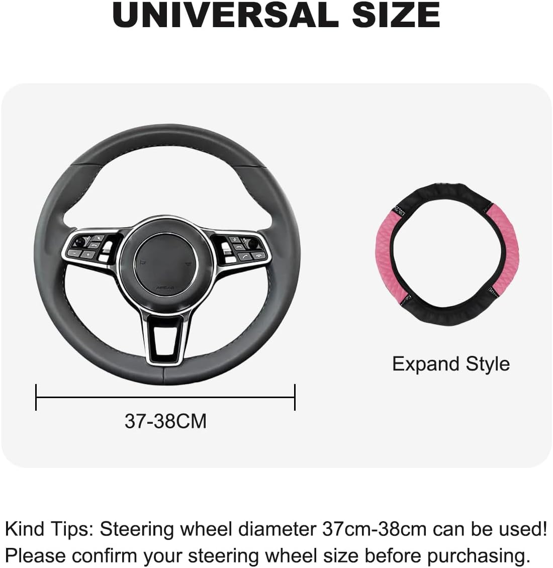 Steering Wheel Cover Leather, Glitter välj färg