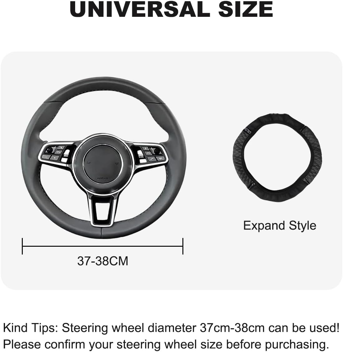 Steering Wheel Cover Leather, Glitter välj färg