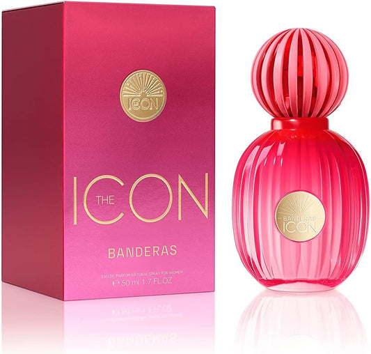 Banderas The Icon Woman Eau de Parfum för kvinnor – långvarig – elegant, raffinerad och sensuell doft – vanilj, blommiga och fruktiga toner – perfekt för speciella tillfällen – 50 ml