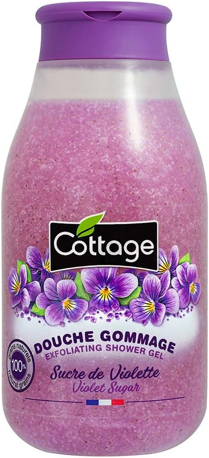 COTTAGE – dusch peeling lila sockerkorn peeling 100% naturlig – 270 ml