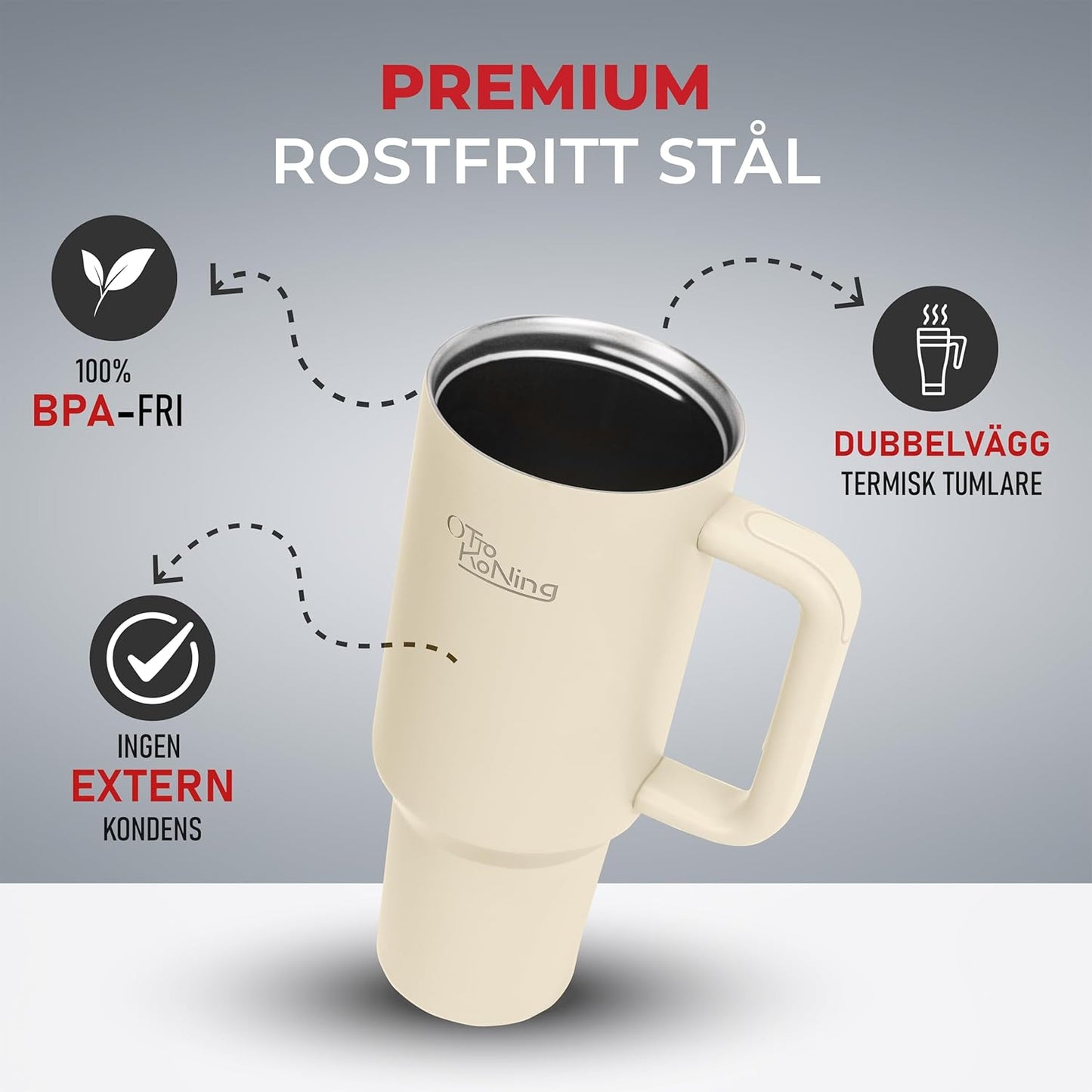 Isolerad Vattenflaskatermosmugg  1.2L Rostfritt Stål välj variant
