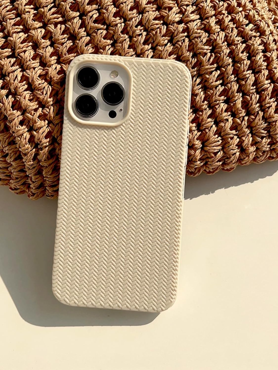 [2-Pack] Case for iPhone  Pro with Weave Texture välj variant