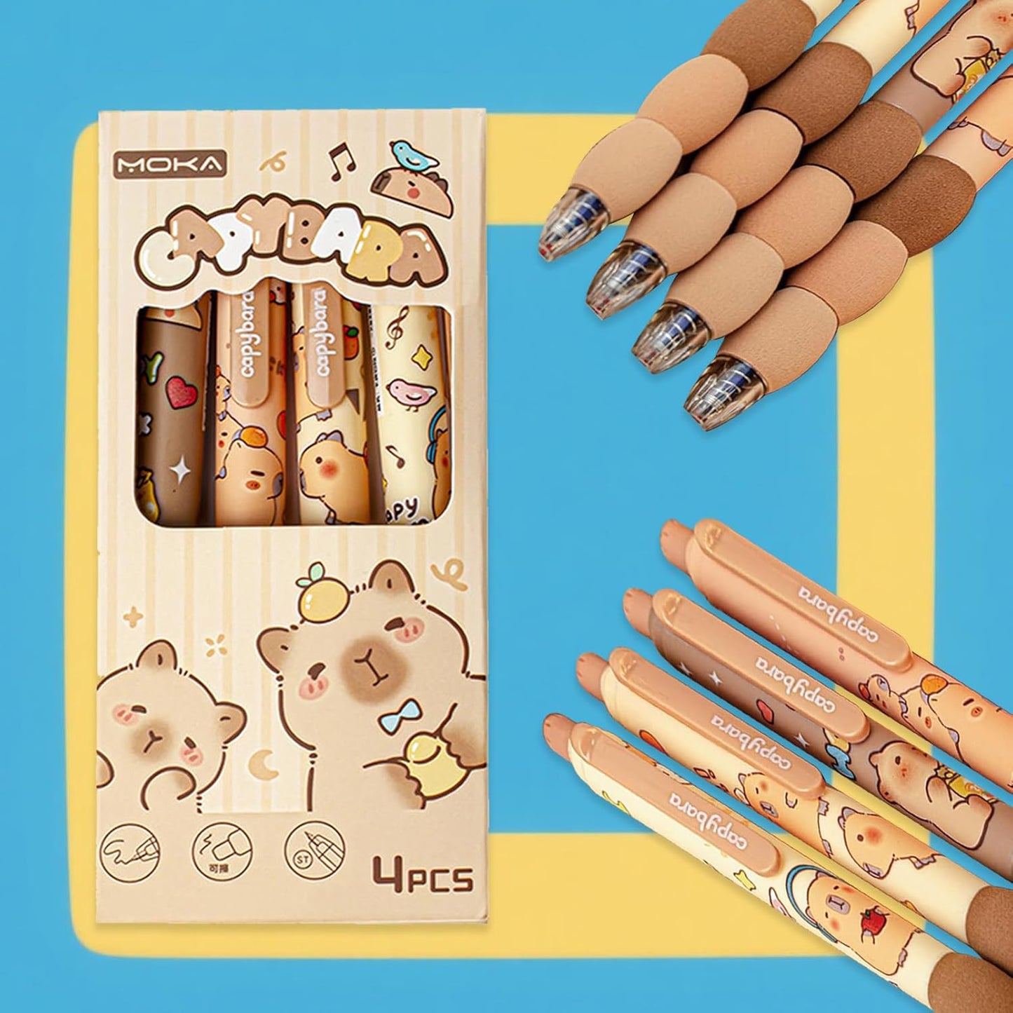 Capybara Pens Set, 4st