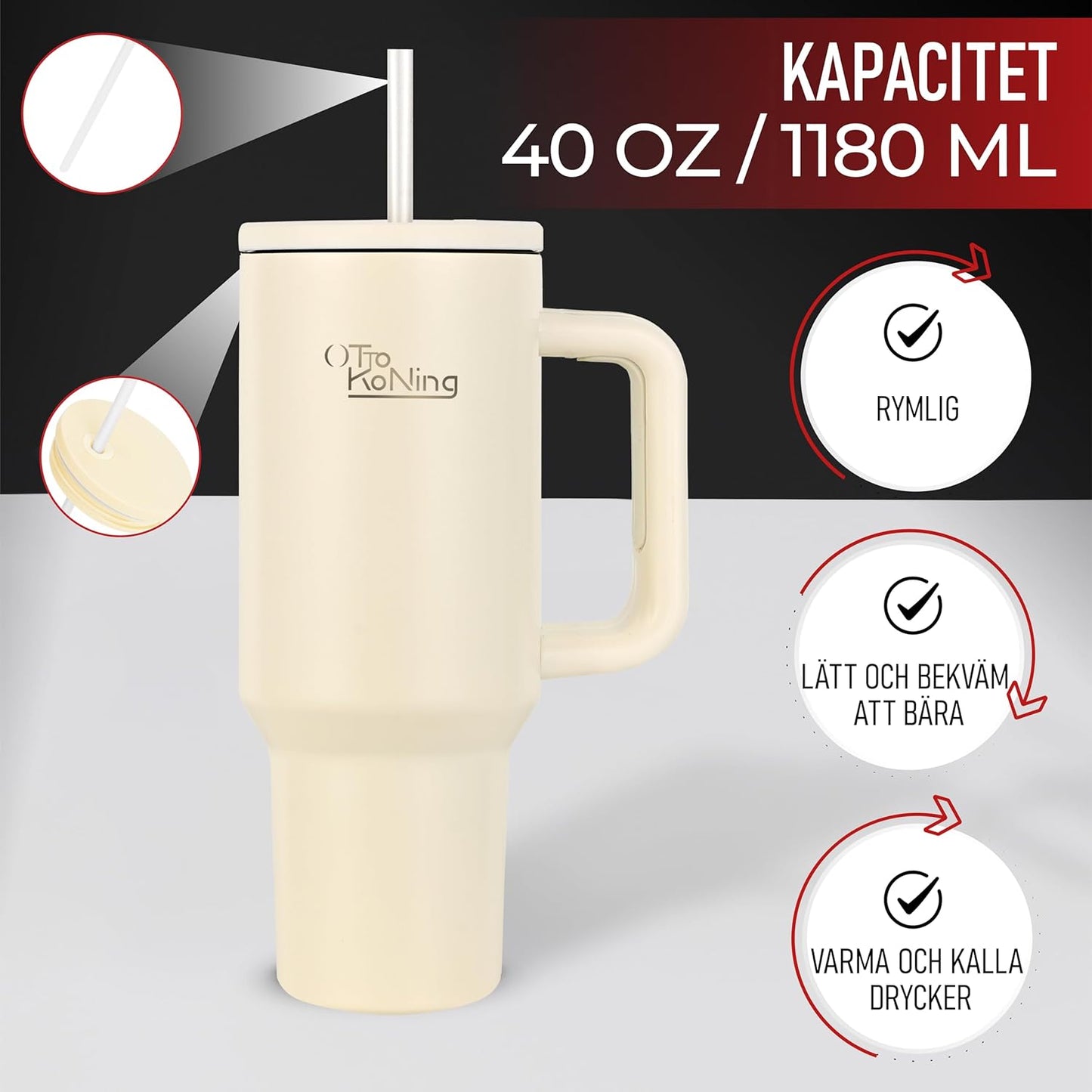 Isolerad Vattenflaskatermosmugg  1.2L Rostfritt Stål välj variant