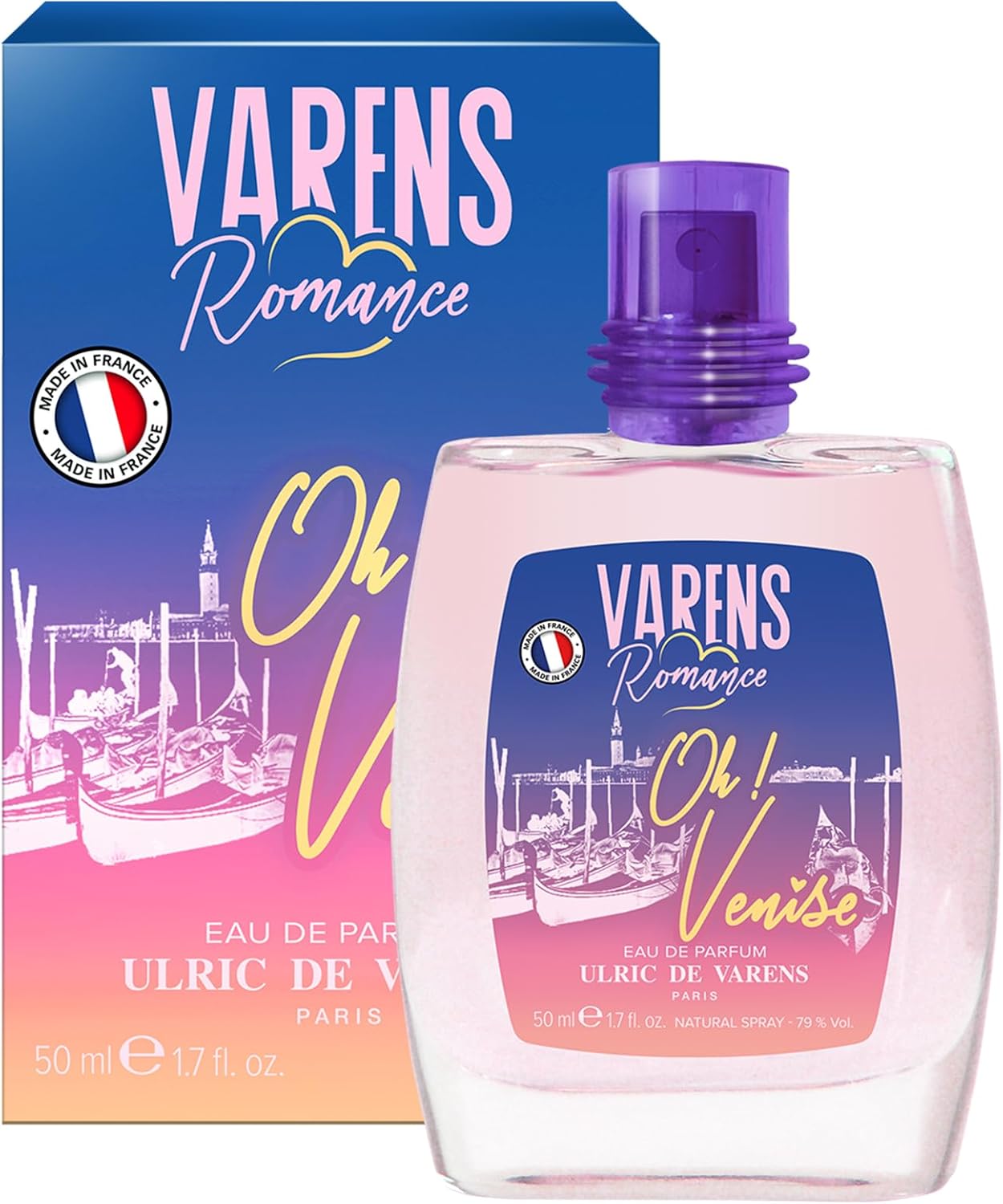 ULRIC DE VARENS - Eau De Parfum Varens Romance Oh! Venedig - Gourmand, vita blommor, vanilj - damparfym - spray - tillverkad i Frankrike - 50 ml