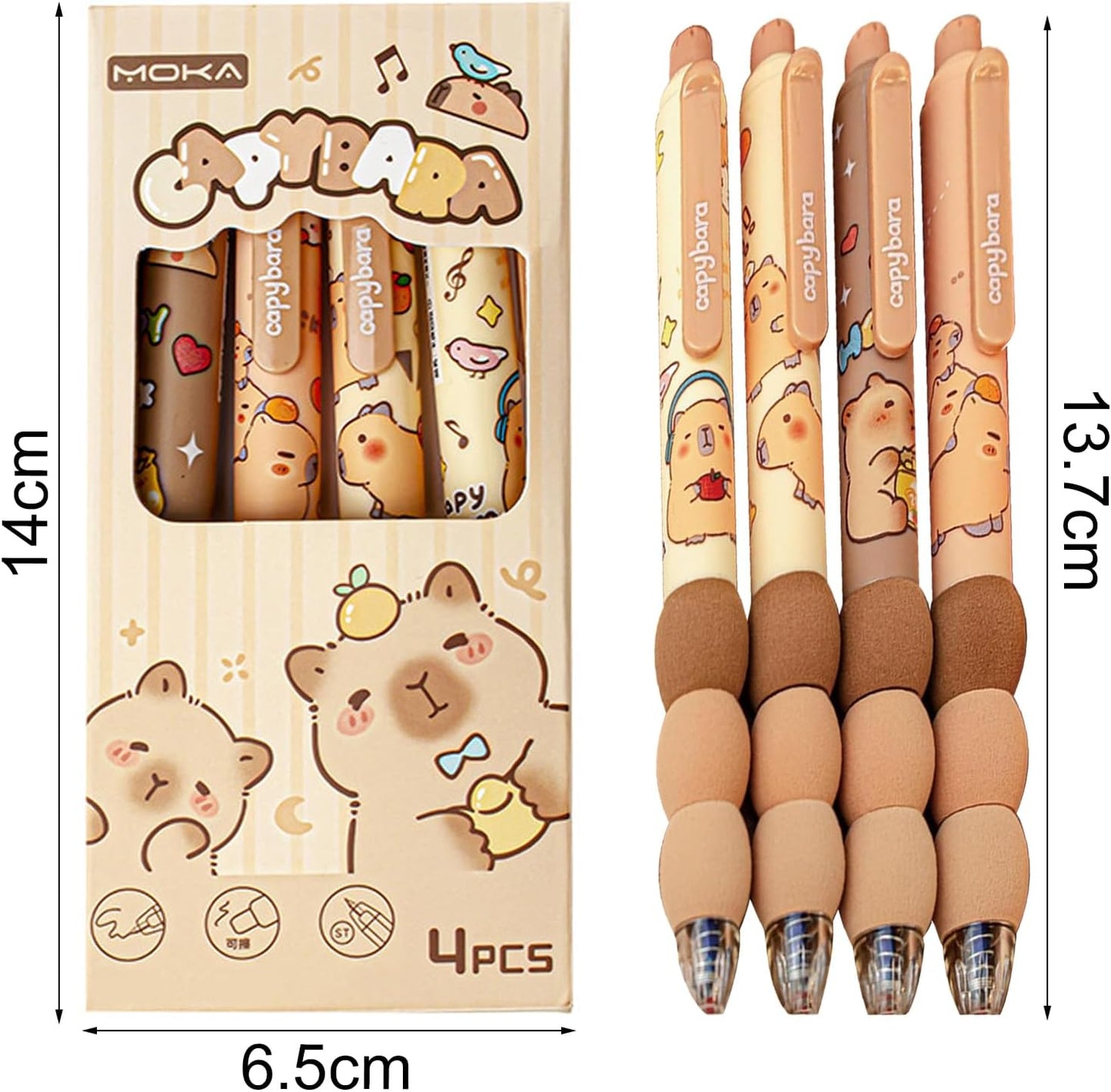 Capybara Pens Set, 4st
