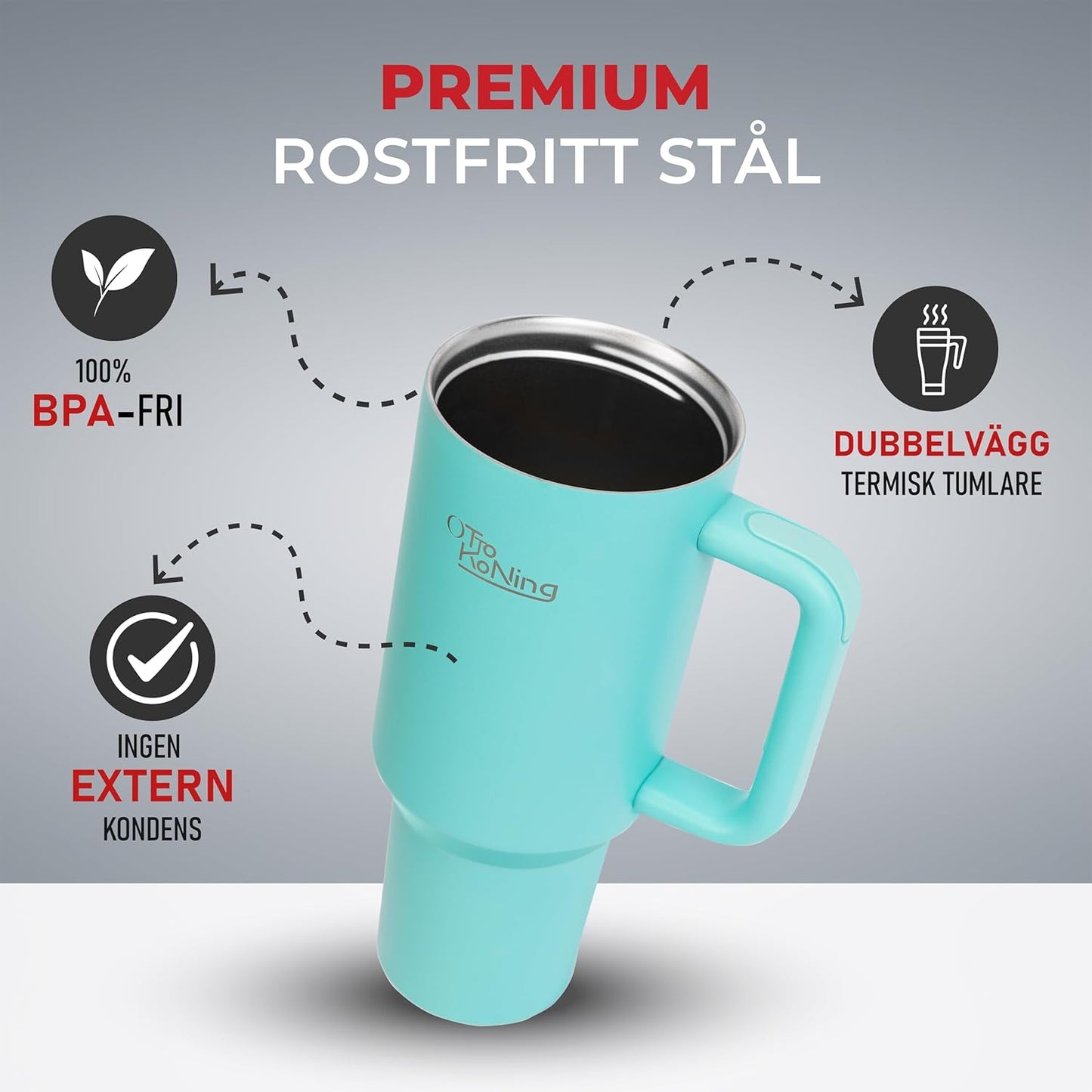Isolerad Vattenflaskatermosmugg  1.2L Rostfritt Stål välj variant