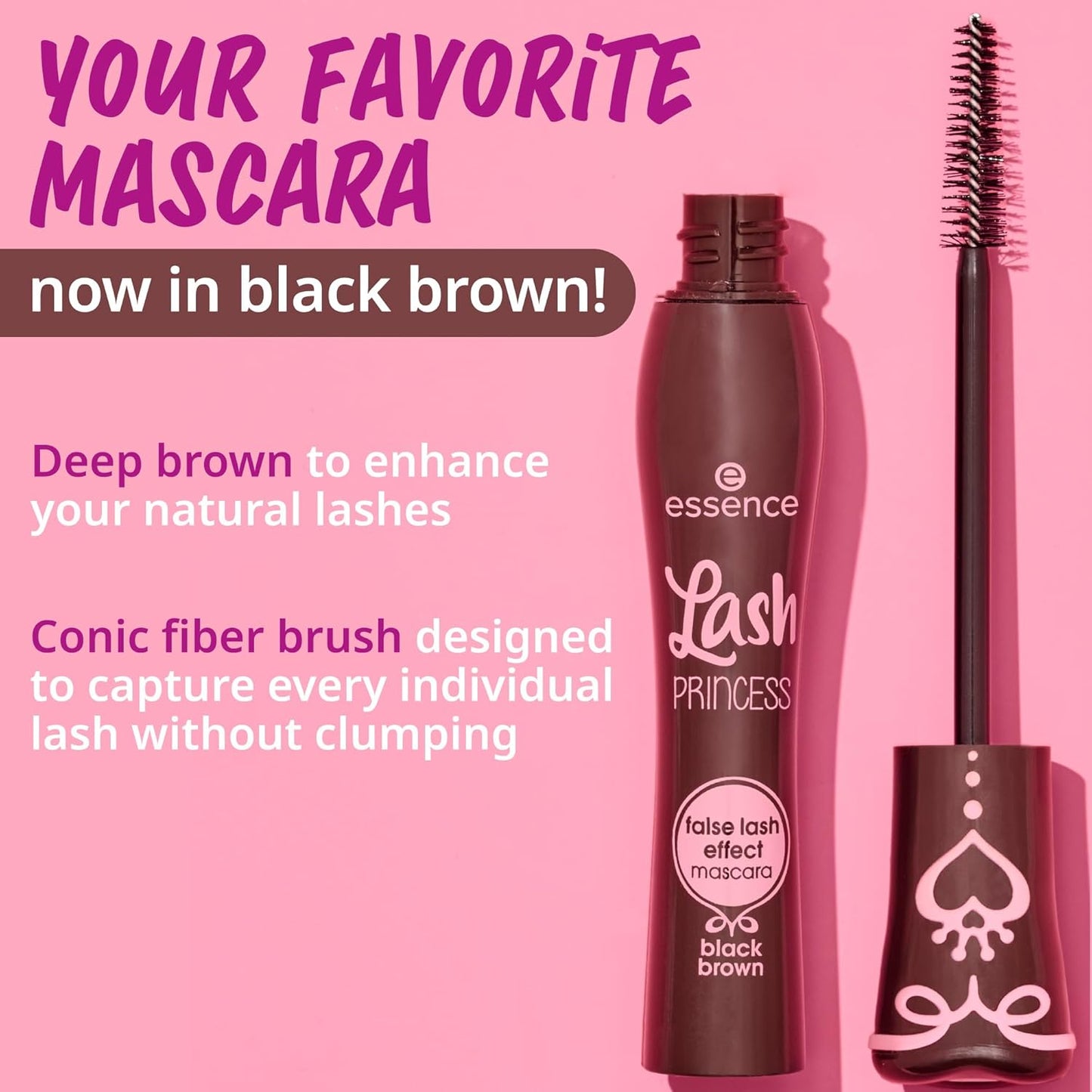 Essence Lash Princess False Lash Effect Mascara Black Brown, Volumizing, False Lash Effect, Defining, Lengthening, 12Ml
