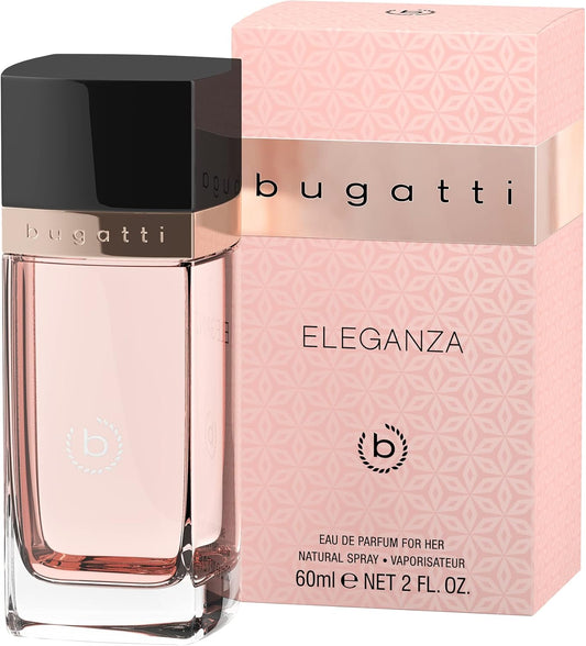 bugatti parfym dam ELEGANZA EdP 60 ml I Sensuell Eau de Parfum dam för alla åldrar och för varje tillfälle I elegant kombination av jordgubbe, cassis, iris och vanilj I fruktig, puder och varm