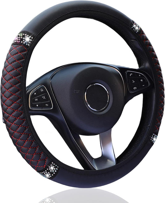 Steering Wheel Cover Leather, Glitter välj färg