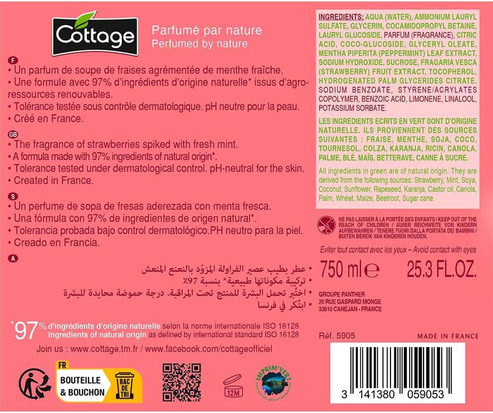 duschbad och fuktmjölk –välj alternativ naturliga ingredienser  – 750 ml