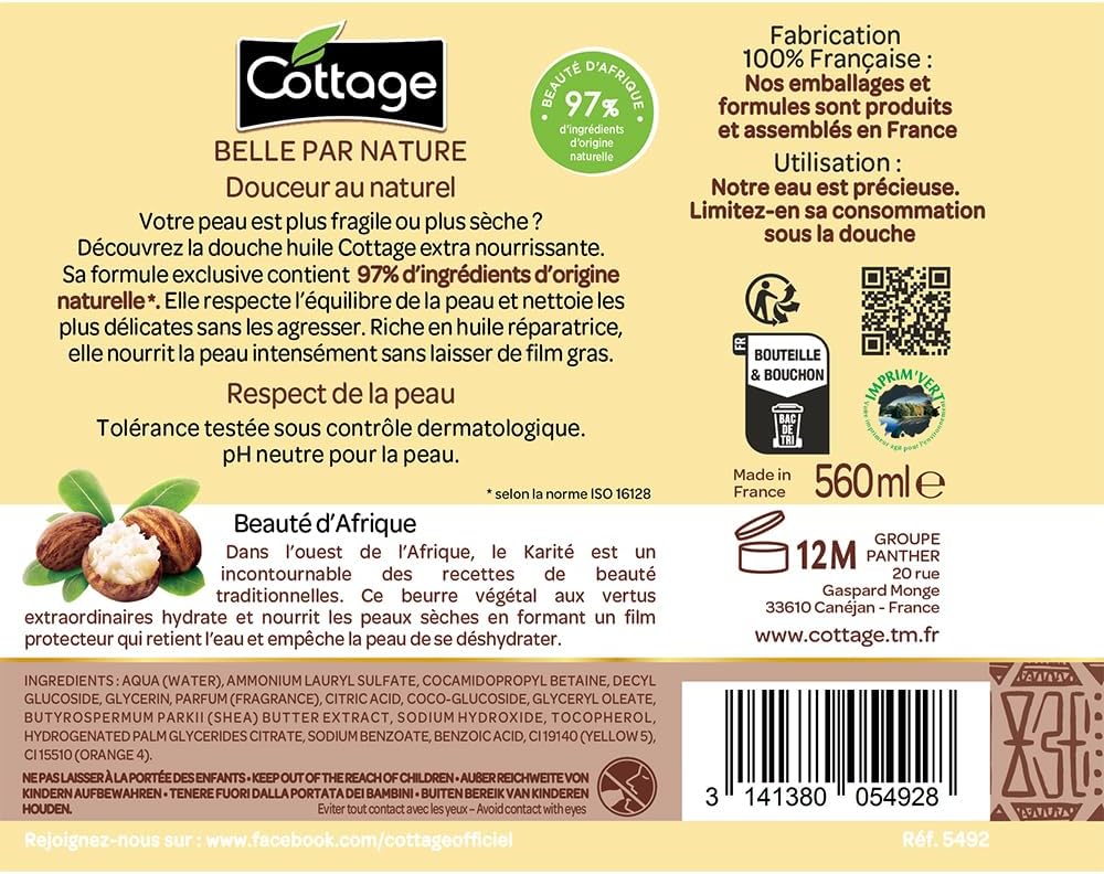 Cottage Duscholja extra närande shea 560 ml