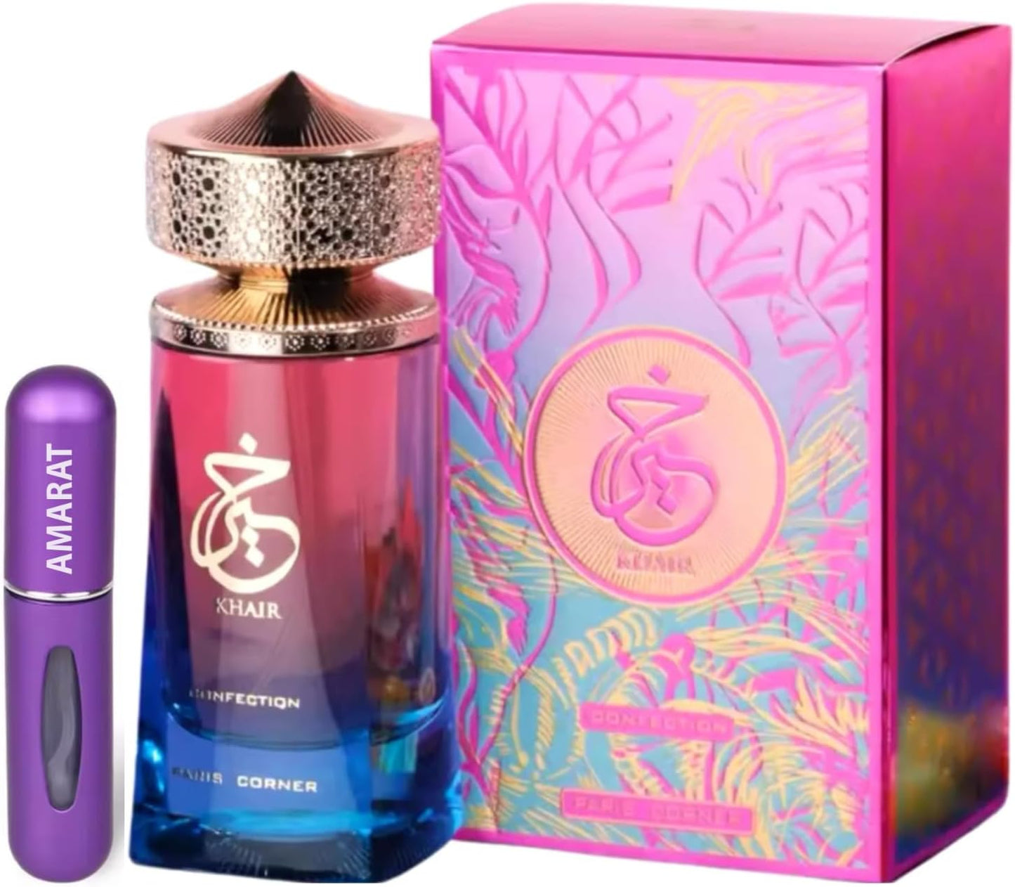 Khair Confection 100 ml parfym, arabisk parfym för kvinnor, Eau De Parfum inkluderar 5 ml atomizer, söt och blommig doft med noter av päron, vispad grädde, jasmin och marshmallow (Felicity)