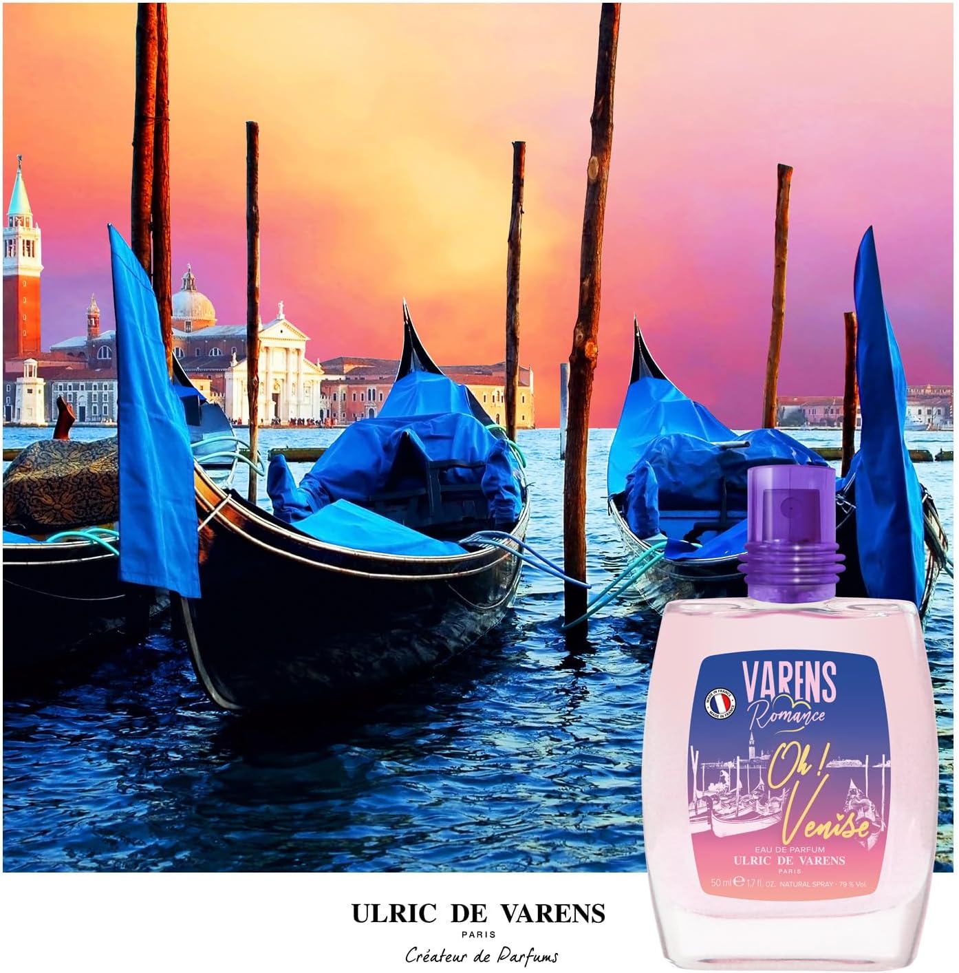 ULRIC DE VARENS - Eau De Parfum Varens Romance Oh! Venedig - Gourmand, vita blommor, vanilj - damparfym - spray - tillverkad i Frankrike - 50 ml