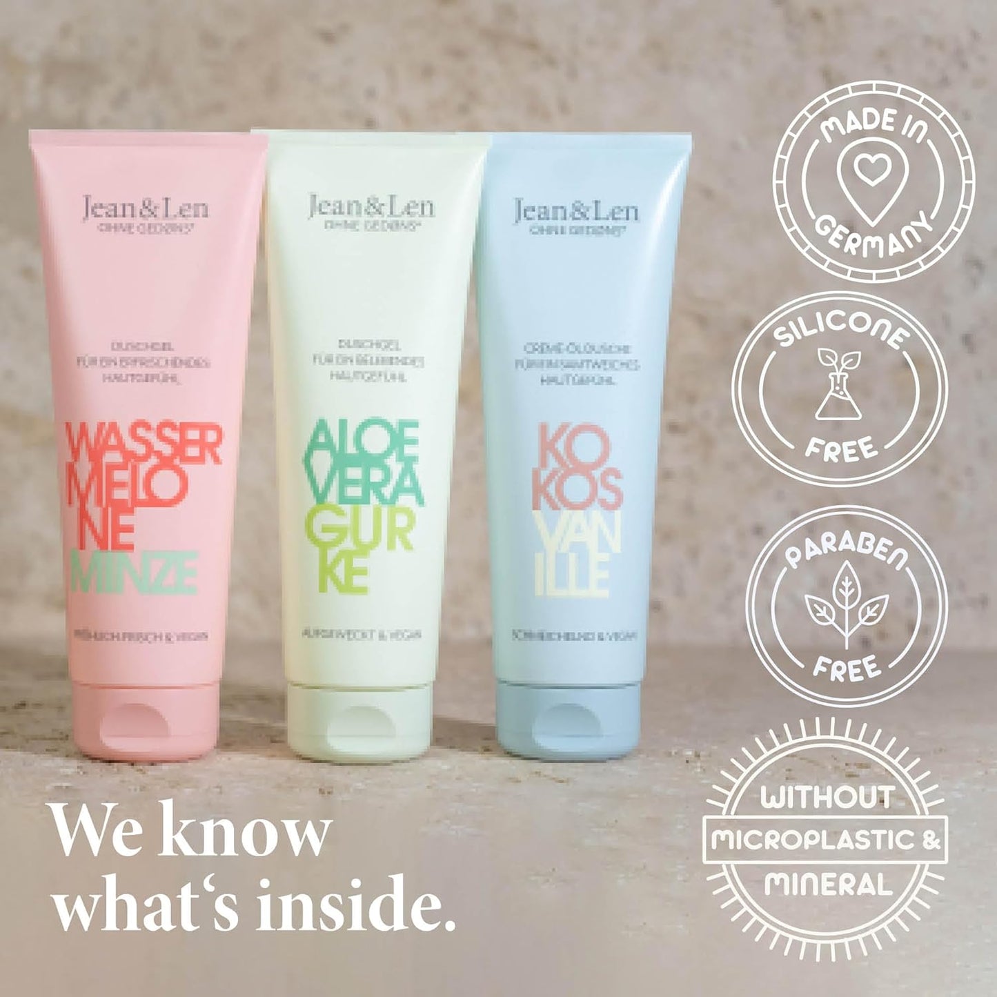 Jean & Len Dusch-Cremeolja, Kokos Och Vanilj, För Torr Hud,Vegansk Duschgel, 250 Ml