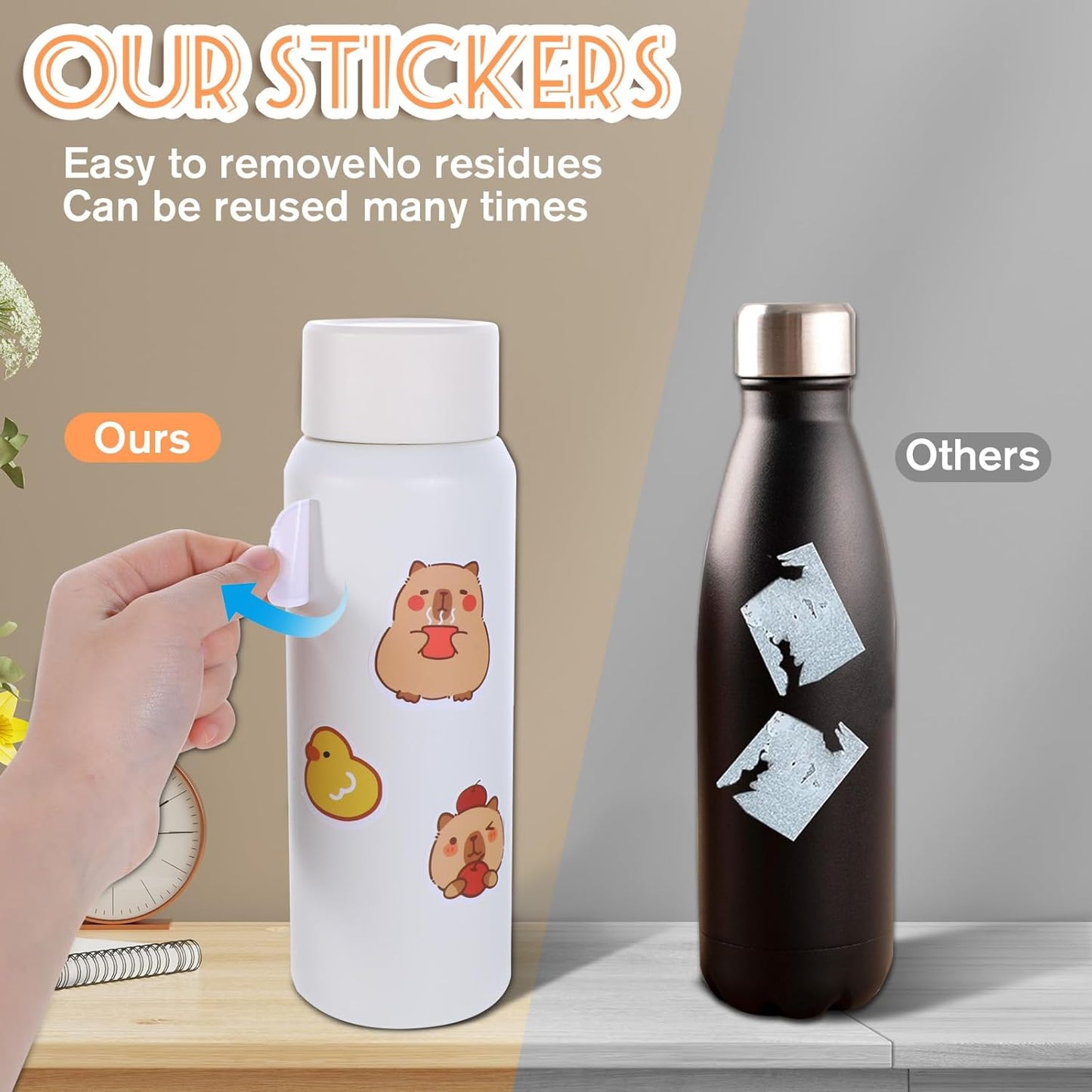 100 Pcs Capybara Stickers