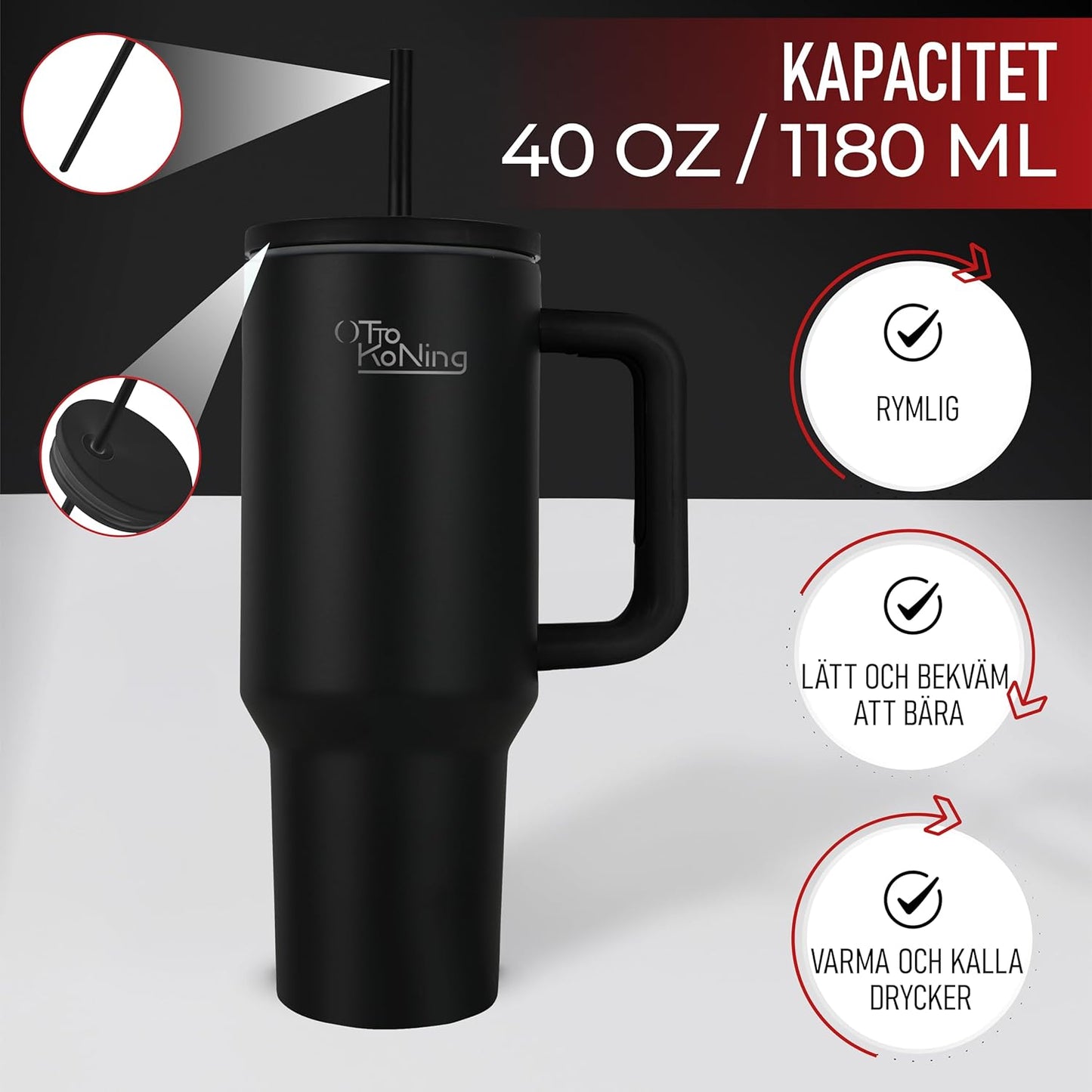 Isolerad Vattenflaskatermosmugg  1.2L Rostfritt Stål välj variant
