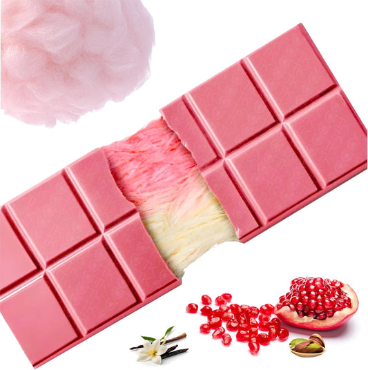 Angel Hair Chocolate rosa - med granatäpple, vaniljsmak, angel hair sockervadd & pistagekräm - 60 gram bar - Dubai Chocolate 2.0