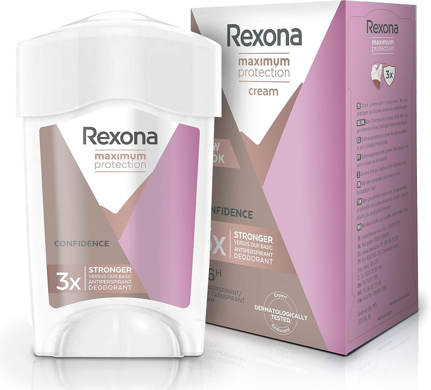 Rexona Maximum Protection Antiperspirant Deo Stick för effektivt skydd mot kraftig svettning Confidence skyddar mot svett och dålig lukt i 96h 45 ml